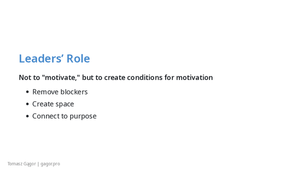 Slide deck of Why You should not motivate people presentation