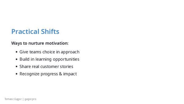 Slide deck of Why You should not motivate people presentation