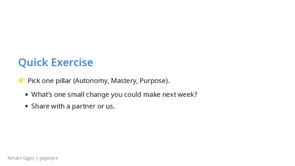 Slide deck of Why You should not motivate people presentation