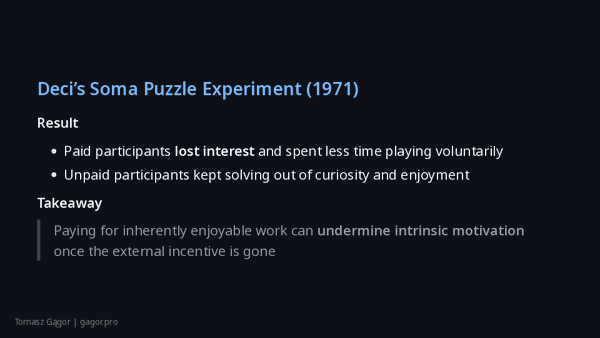 Slide deck of Why You should not motivate people presentation