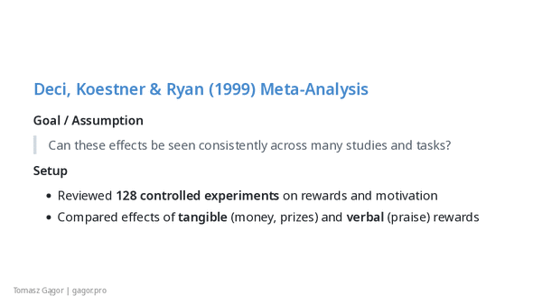 Slide deck of Why You should not motivate people presentation