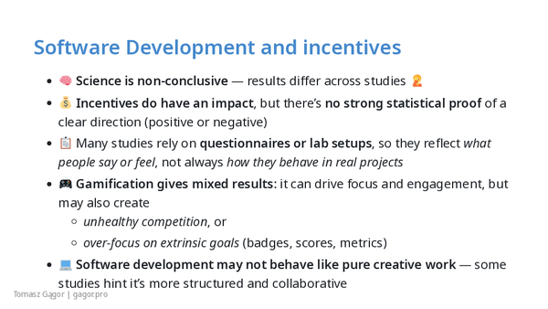 Slide deck of Why You should not motivate people presentation