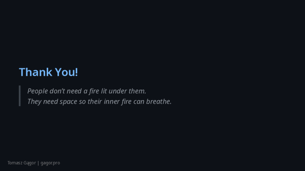 Slide deck of Why You should not motivate people presentation