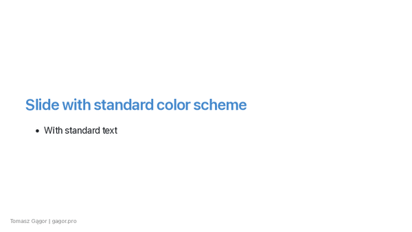 Examples of slide decks with inverted colors