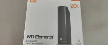 A WD Elements 20TB hard drive box