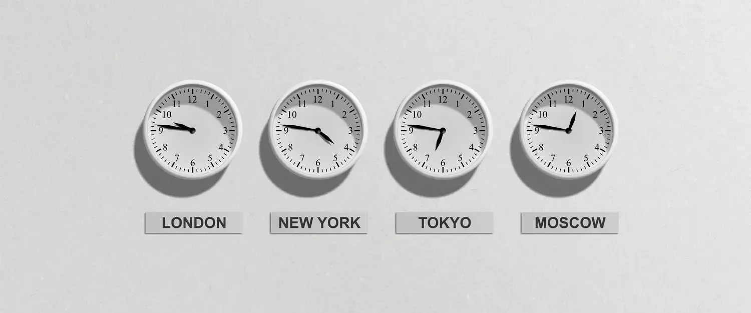 [Photo by Pixabay](https://www.pexels.com/photo/london-new-york-tokyo-and-moscow-clocks-48770/)