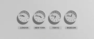 Photo of 4 clocks in different timezones