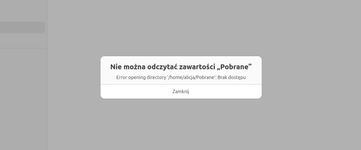 Screenshot of Transmission error and denial messages