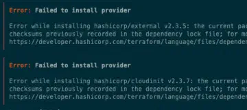 Screenshot presenting error when provider do not support architecture you use